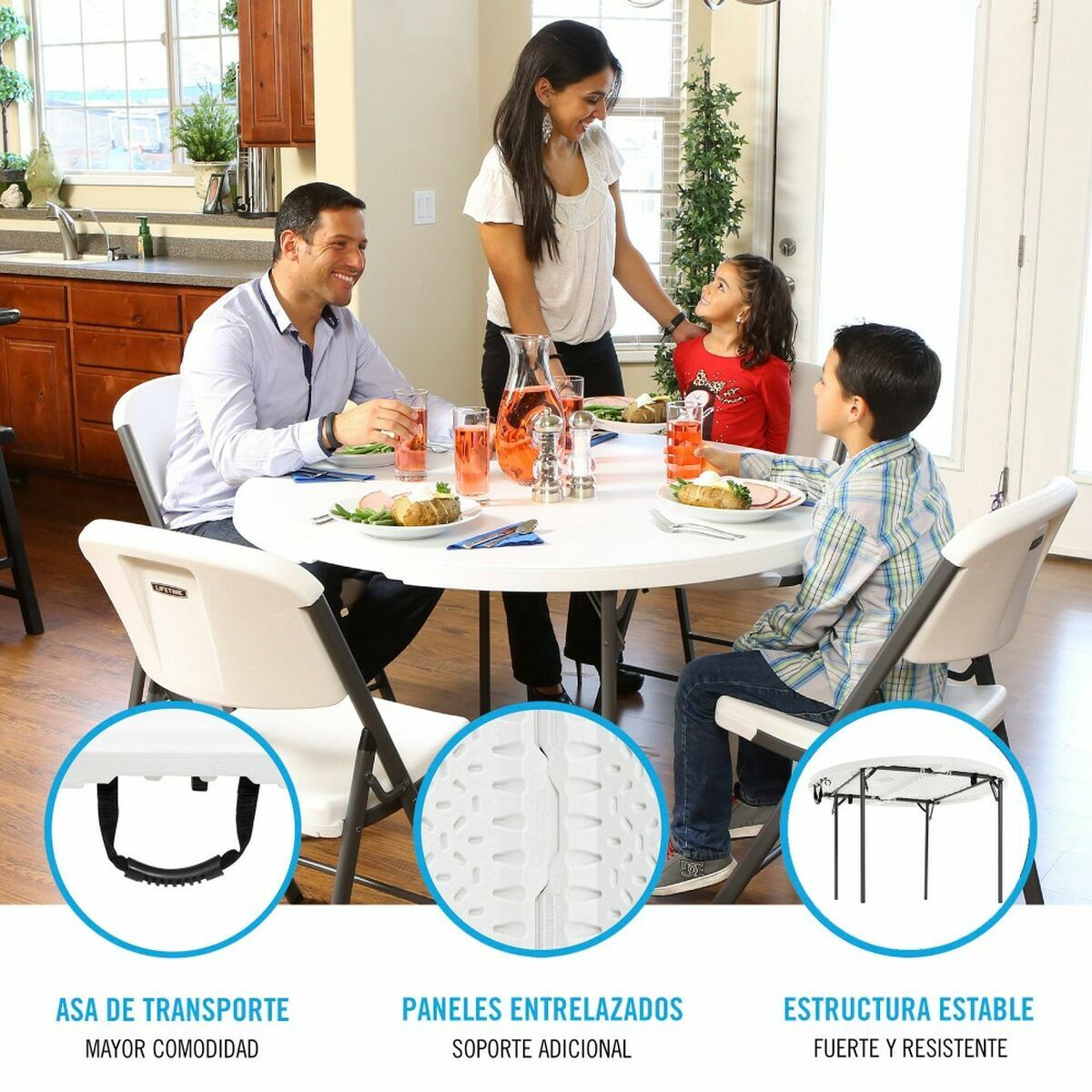 Table Klapptisch Lifetime Weiß Stahl Kunststoff 122 x 73 cm